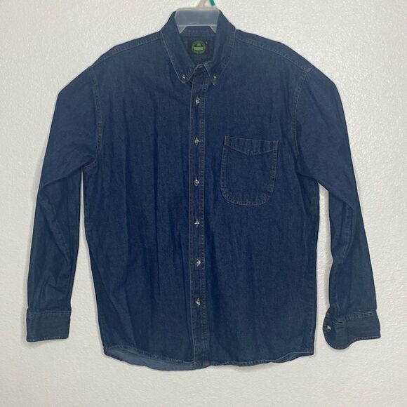 CORSELL Men’s Button Down Classic Denim Shirt Size L - Picture 1 of 5